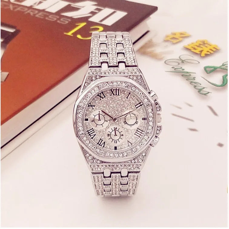 Luxury Ice Out Watches Men Gold Diamond Watches Fashion Business Quartz Wristwatches Male Clock Reloj Hombre Relogio Masculino