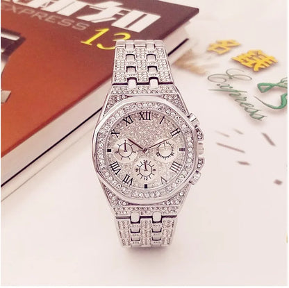 Luxury Ice Out Watches Men Gold Diamond Watches Fashion Business Quartz Wristwatches Male Clock Reloj Hombre Relogio Masculino