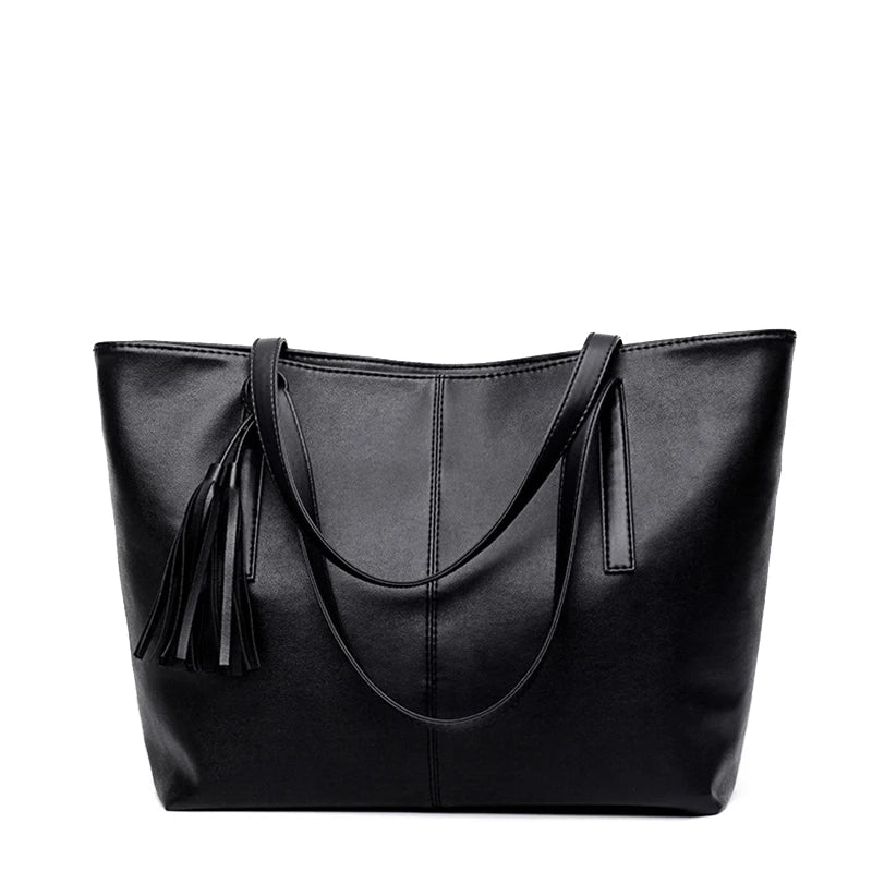 Ladies Large Capacity Handbags Women Retro Tassel Design Tote Luxury Brand PU Leather Shoulder Bag Female Top Handle Sac A Main