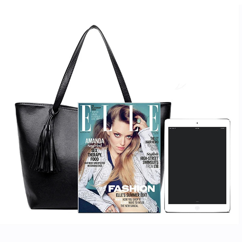 Ladies Large Capacity Handbags Women Retro Tassel Design Tote Luxury Brand PU Leather Shoulder Bag Female Top Handle Sac A Main