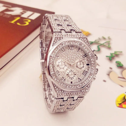 Luxury Ice Out Watches Men Gold Diamond Watches Fashion Business Quartz Wristwatches Male Clock Reloj Hombre Relogio Masculino