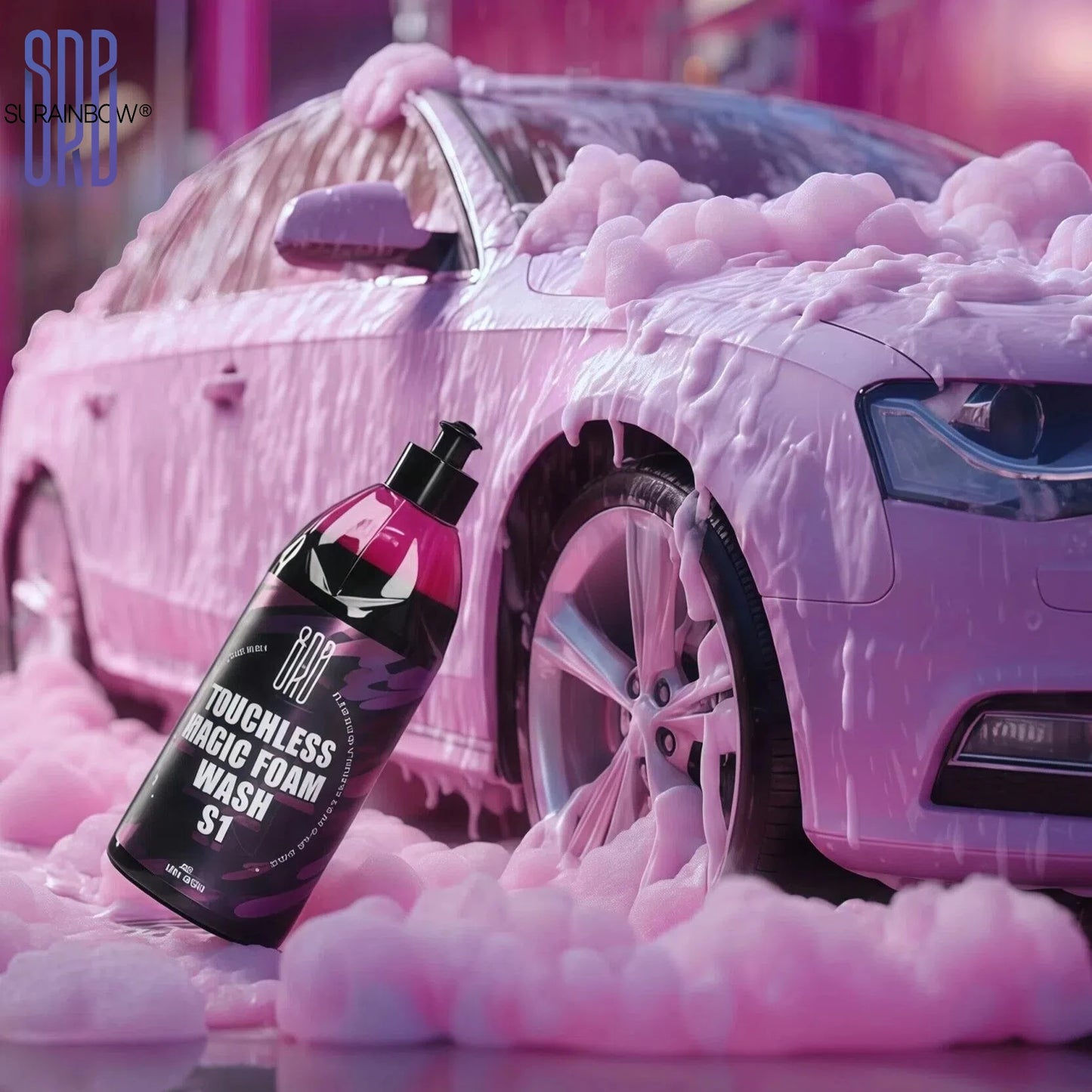SURAINBOW Pink Foaming Extreme Bodywash & Super Suds Foaming Car Wash Soap, Car Wash Deep Cleaning, Concentrated Formula,473ml