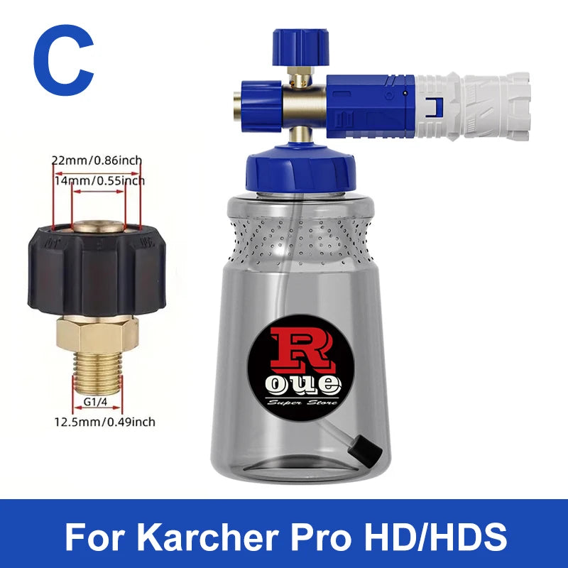 ROUE Snow Foam Lance Foamer Cannon Gun Soap Foam Generator High Pressure Car Washer Accessories For Karcher Nilfisk Parkside WAP