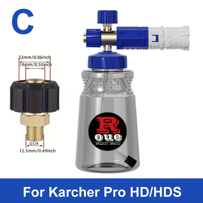 ROUE Snow Foam Lance Foamer Cannon Gun Soap Foam Generator High Pressure Car Washer Accessories For Karcher Nilfisk Parkside WAP