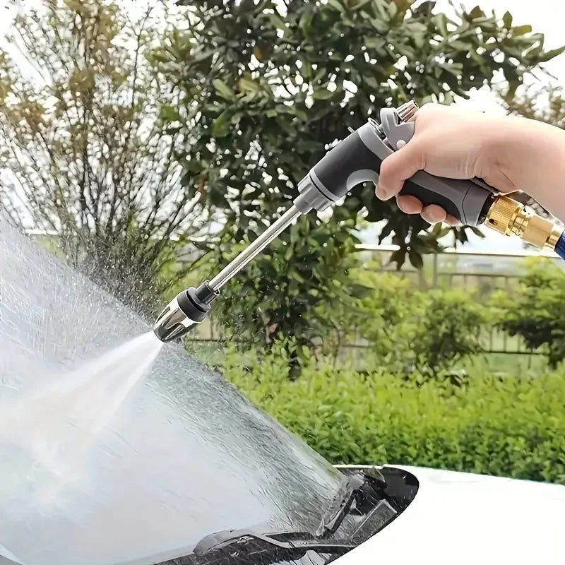 High Pressure Car Wash Foam Gun With Long Handle - Adjustable Nozzle For Cleaning, Watering And inflating Tires - includes Foam