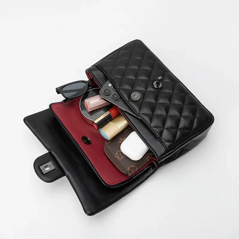 Ladies Leather Crossbody Bag Shoulder Handbag Messenger Tote Luxury Designer Brand Women's Classic Elegant Popular