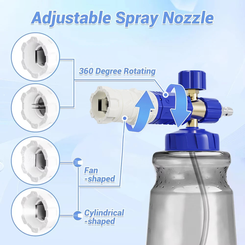 ROUE Snow Foam Lance Foamer Cannon Gun Soap Foam Generator High Pressure Car Washer Accessories For Karcher Nilfisk Parkside WAP