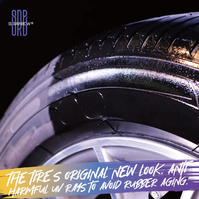 Black Wet Look Tire Shine Dressing -Automotive Clear Coat Tire Dressing Spray for Glossy Wet Tire Look,Vinyl & Plastic,Oil-Based