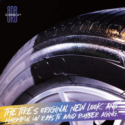 Black Wet Look Tire Shine Dressing -Automotive Clear Coat Tire Dressing Spray for Glossy Wet Tire Look,Vinyl & Plastic,Oil-Based