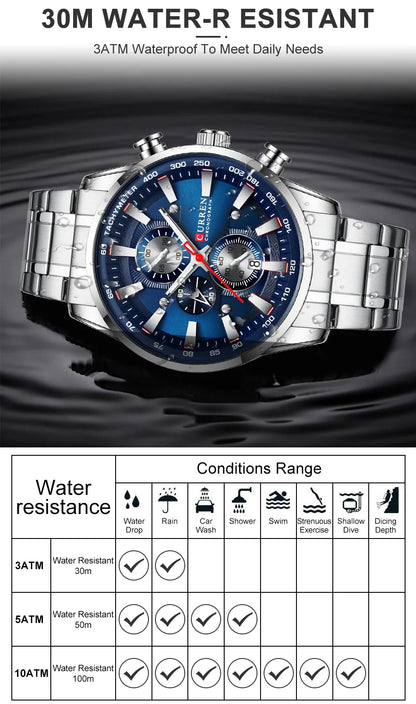 New Watches for Men Top Luxury Brand CURREN Quartz Men’s Watch Sport Waterproof Wrist Watches Chronograph Date Relogio Masculino