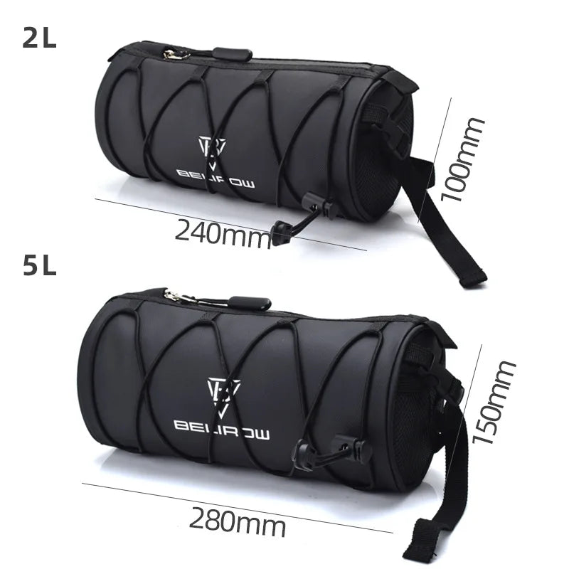 2L 5L Bike Handlebar Bag, Bicycle Front Bag Shoulder Bag Storage Bag with Shoulder Strap for Road Mountain Bike Cycling Travel