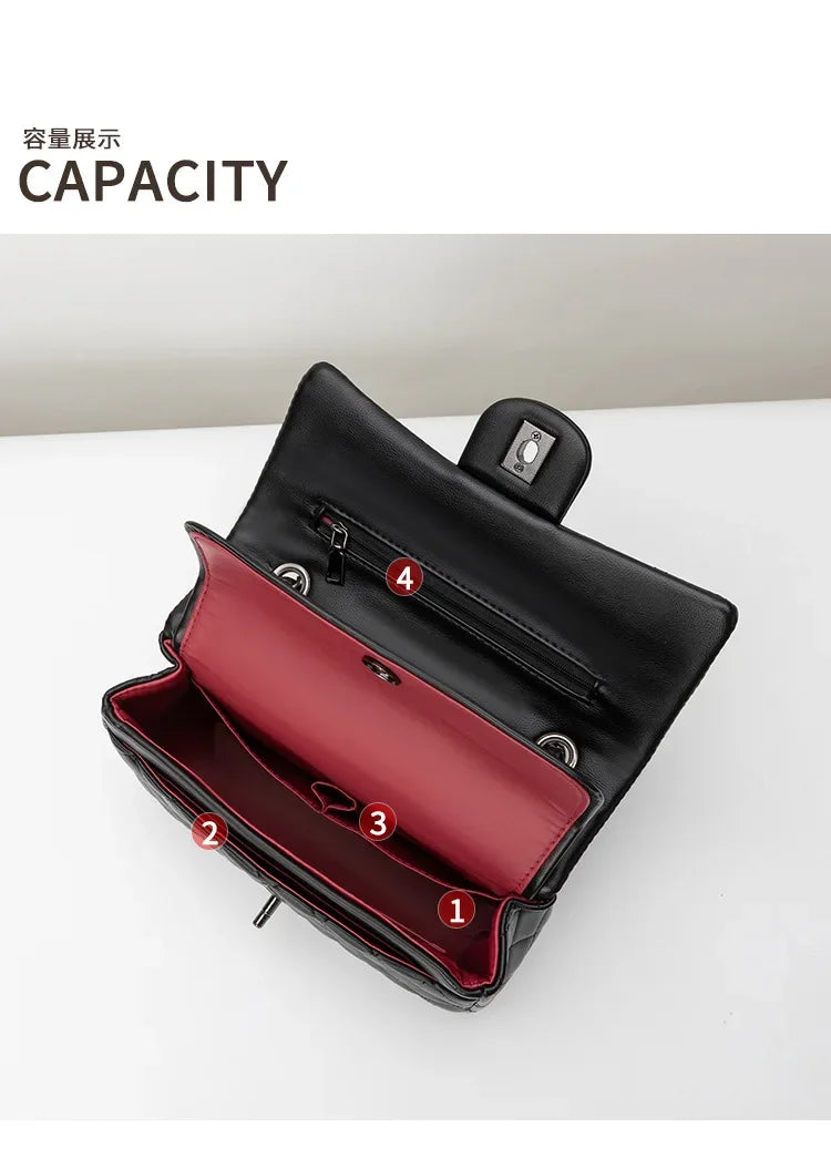 Ladies Leather Crossbody Bag Shoulder Handbag Messenger Tote Luxury Designer Brand Women's Classic Elegant Popular