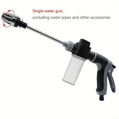 High Pressure Car Wash Foam Gun With Long Handle - Adjustable Nozzle For Cleaning, Watering And inflating Tires - includes Foam