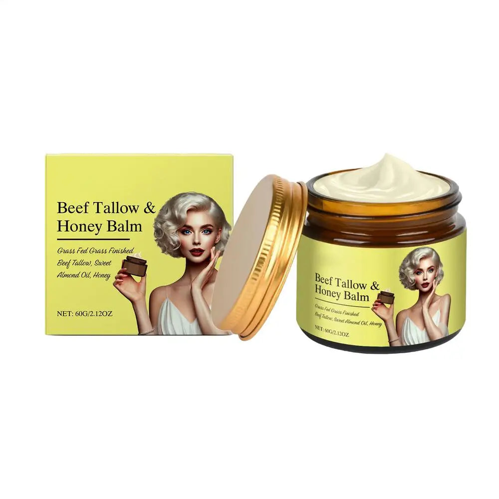 Beef Tallow Honey Balm Skin Softening Lotion Repair Barrier Care Whipped Beef Tallow & Honey Balm Lifting Firming Tighten cream