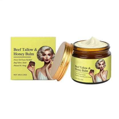 Beef Tallow Honey Balm Skin Softening Lotion Repair Barrier Care Whipped Beef Tallow & Honey Balm Lifting Firming Tighten cream