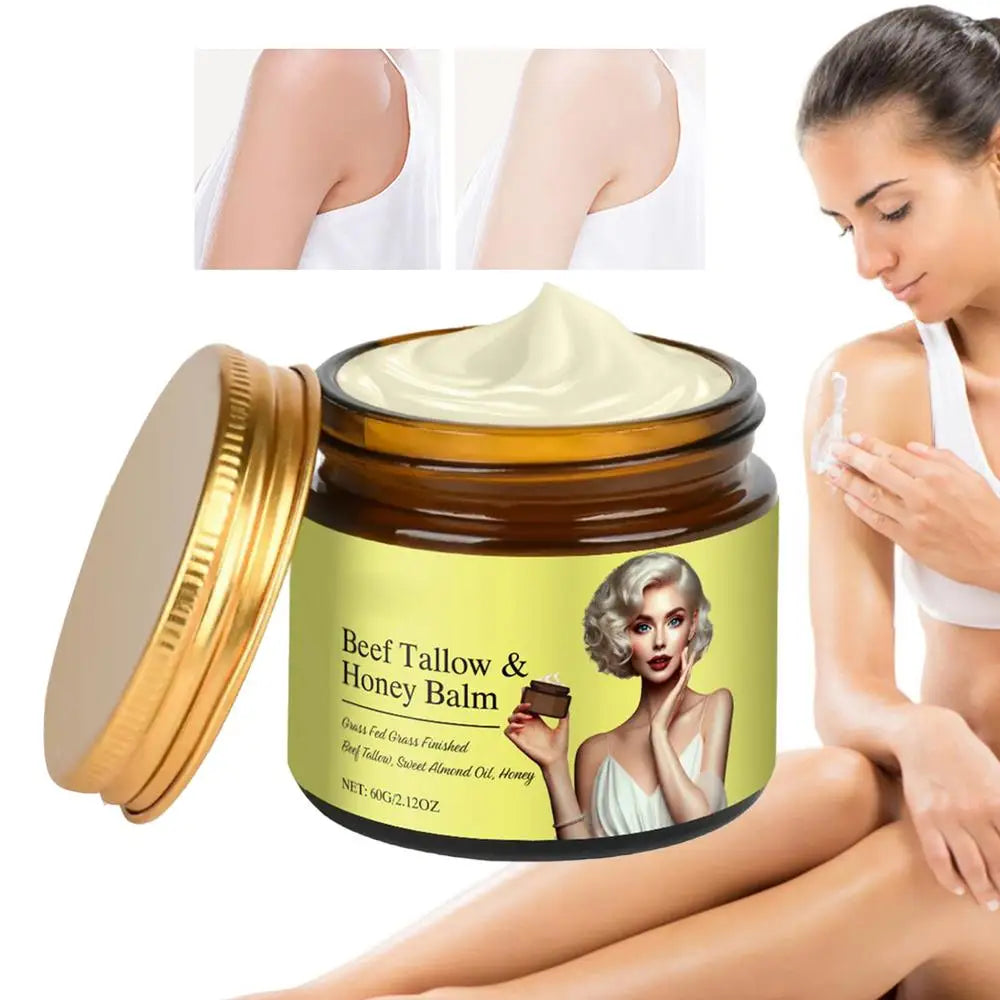 Beef Tallow Honey Balm Skin Softening Lotion Repair Barrier Care Whipped Beef Tallow & Honey Balm Lifting Firming Tighten cream