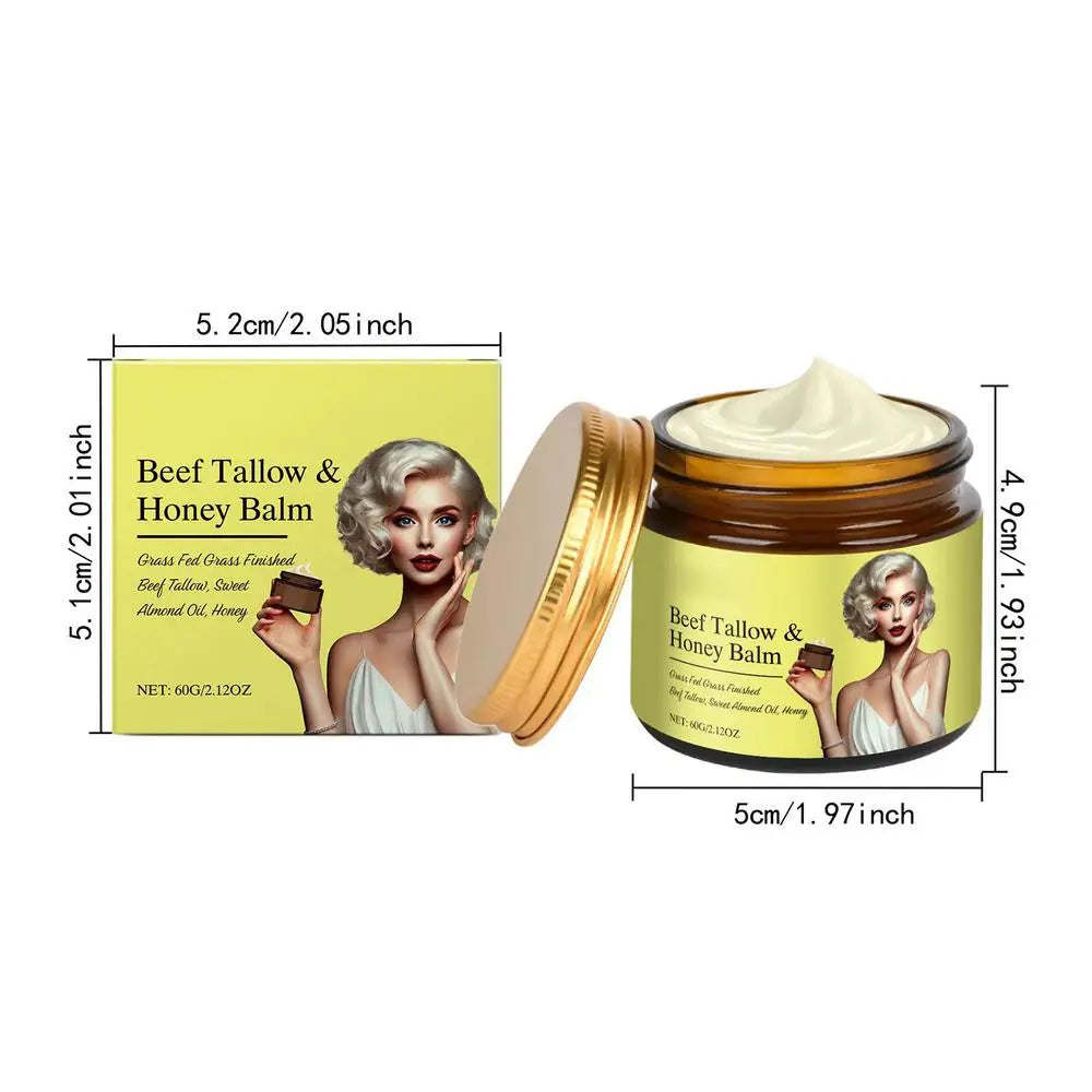 Beef Tallow Honey Balm Skin Softening Lotion Repair Barrier Care Whipped Beef Tallow & Honey Balm Lifting Firming Tighten cream