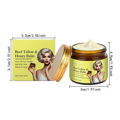 Beef Tallow Honey Balm Skin Softening Lotion Repair Barrier Care Whipped Beef Tallow & Honey Balm Lifting Firming Tighten cream
