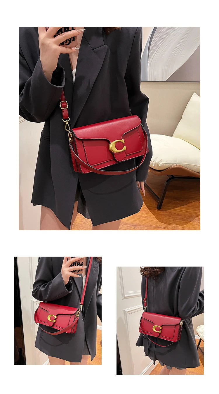 Ladies Leather Handbag Crossbody Bag Elegant Shoulder Strap Classic Design From Famous Designer Luxury Brand