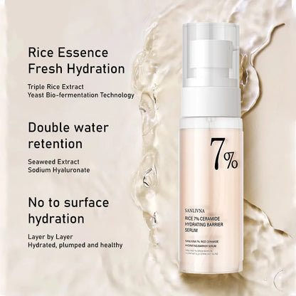 Rice Toner 70% Rice Extract Serum with Niacinamide, Rice Cleansing Foam, Deep Cleansing, Moisturizer for Dry Skin, Skin Care Set