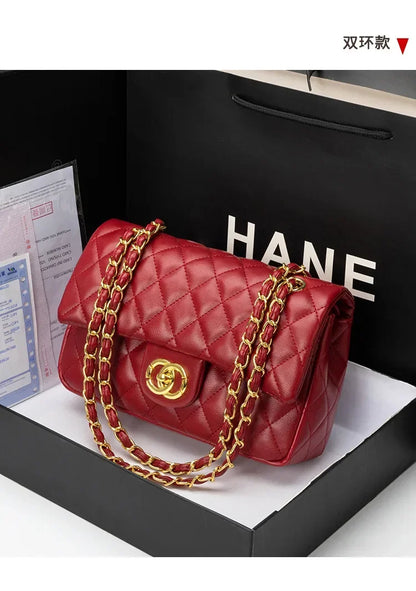 Ladies Leather Crossbody Bag Shoulder Handbag Messenger Tote Luxury Designer Brand Women's Classic Elegant Popular