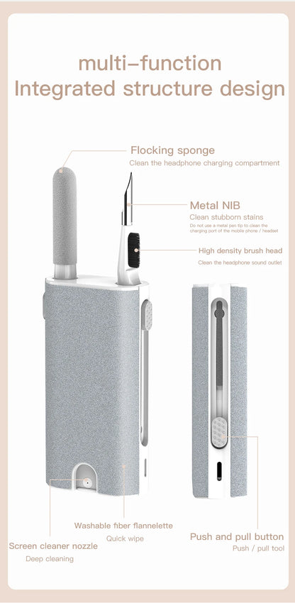 5 in 1 Computer Cleaner Kit Camera Phone Tablet Laptop Screen Cleaning Tools Earphone Cleaning Brush Pen For Airpod Pro 3 2 1