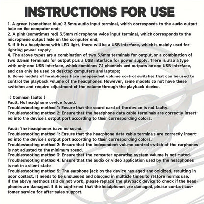 7260 Wired Headphones with Microphone，Suitable for work meetings、Study Recording、Entertainment Games，Compatible：PS4/PS5/Xbox One