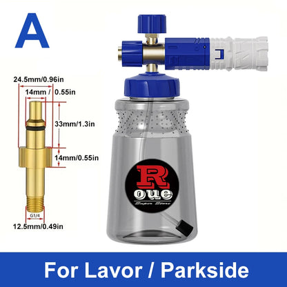 ROUE Snow Foam Lance Foamer Cannon Gun Soap Foam Generator High Pressure Car Washer Accessories For Karcher Nilfisk Parkside WAP