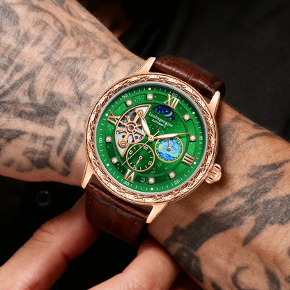 Luxurious Men's Business Automatic Mechanical Watch, with a Skeleton Design, Fashionable, Casual, Simple, Versatile, Stylish Men's Watch, Combining Luxury and Fashion, Perfect as a Gift during Holidays and Business Gatherings