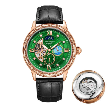 Luxurious Men's Business Automatic Mechanical Watch, with a Skeleton Design, Fashionable, Casual, Simple, Versatile, Stylish Men's Watch, Combining Luxury and Fashion, Perfect as a Gift during Holidays and Business Gatherings