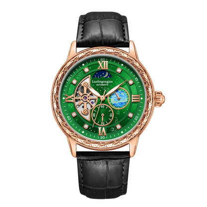 Luxurious Men's Business Automatic Mechanical Watch, with a Skeleton Design, Fashionable, Casual, Simple, Versatile, Stylish Men's Watch, Combining Luxury and Fashion, Perfect as a Gift during Holidays and Business Gatherings