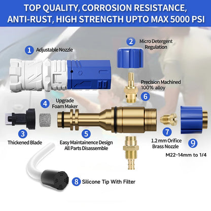 ROUE Snow Foam Lance Foamer Cannon Gun Soap Foam Generator High Pressure Car Washer Accessories For Karcher Nilfisk Parkside WAP