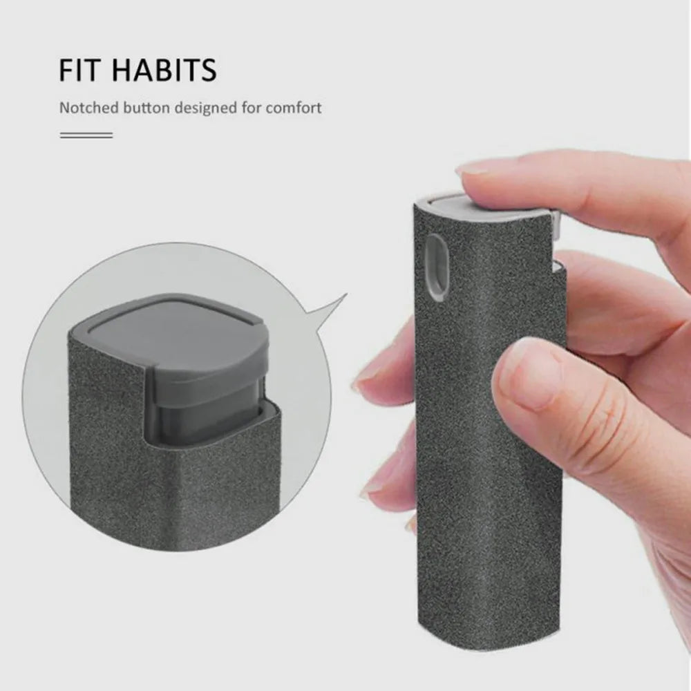 1 pcs 2 In 1 Phone Screen Cleaner Spray Portable Tablet Mobile PC Screen Cleaner Microfiber Cloth Set Cleaning Artifact Storage