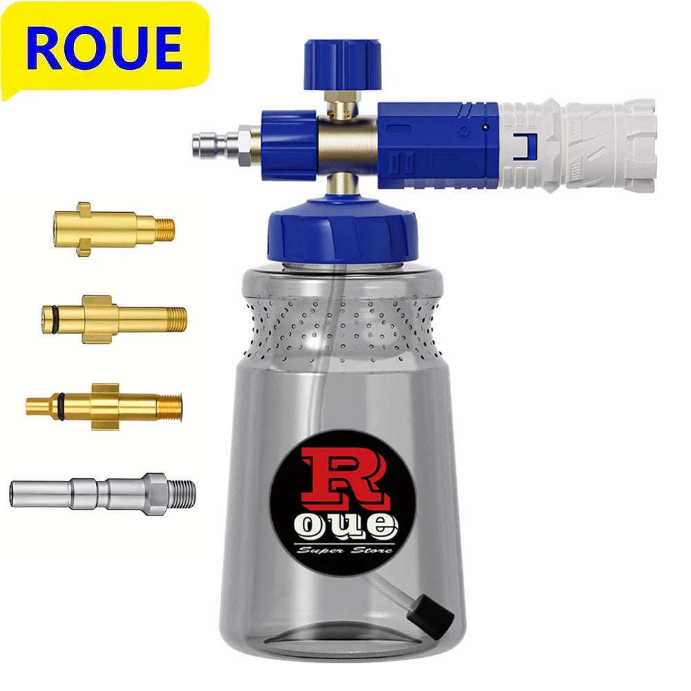 ROUE Snow Foam Lance Foamer Cannon Gun Soap Foam Generator High Pressure Car Washer Accessories For Karcher Nilfisk Parkside WAP