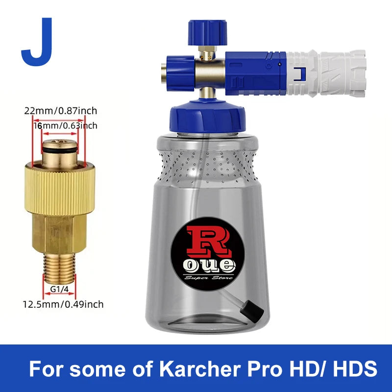 ROUE Snow Foam Lance Foamer Cannon Gun Soap Foam Generator High Pressure Car Washer Accessories For Karcher Nilfisk Parkside WAP