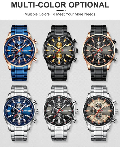 New Watches for Men Top Luxury Brand CURREN Quartz Men’s Watch Sport Waterproof Wrist Watches Chronograph Date Relogio Masculino