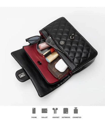 Ladies Leather Crossbody Bag Shoulder Handbag Messenger Tote Luxury Designer Brand Women's Classic Elegant Popular