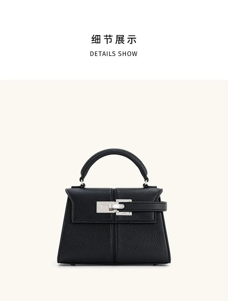 2025 Trapezoidal Leather Women's Bag Versatile Fashion Niche Handbag Top-handle Bags на сумки плечо кожаная sac de luxe femme