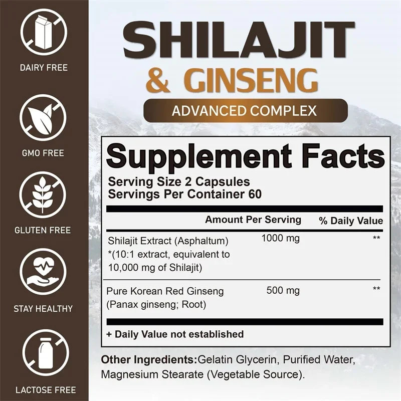Shilajit - Energy Boost, Enhanced Performance, Promote Heart and Blood Circulation Health