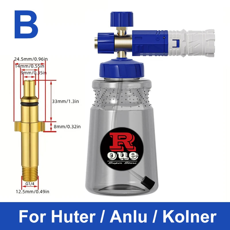 ROUE Snow Foam Lance Foamer Cannon Gun Soap Foam Generator High Pressure Car Washer Accessories For Karcher Nilfisk Parkside WAP