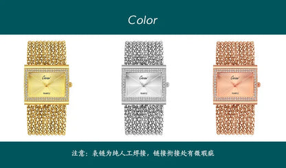 Luxury Fashion Gold watches for women Large Dial Delicate Bracelet Quartz womens watch Water Resistant reloj mujer