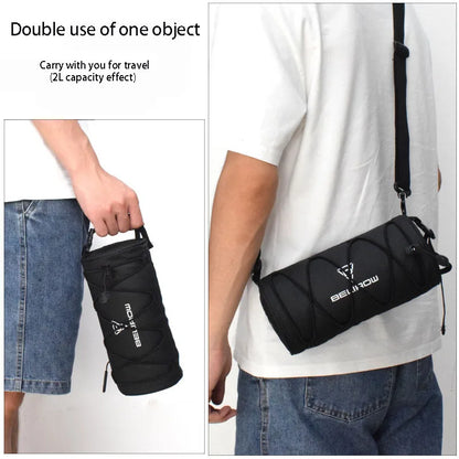 2L 5L Bike Handlebar Bag, Bicycle Front Bag Shoulder Bag Storage Bag with Shoulder Strap for Road Mountain Bike Cycling Travel