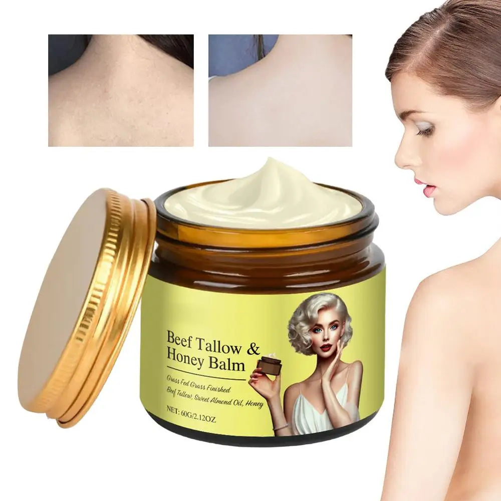 Beef Tallow Honey Balm Skin Softening Lotion Repair Barrier Care Whipped Beef Tallow & Honey Balm Lifting Firming Tighten cream