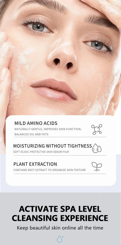 RAVE LADY Low PH 150ml Facial Cleanser Gentle Oil Control Moisturizing Face Wash Whitening Facial Foam Exfoliating Deep Remove