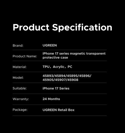 UGREEN Magnetic Case for iPhone 17 Pro Max Case Shockproof Cover for iPhone 17 Pro Max Plus 17pro Macsafe TPU Cases