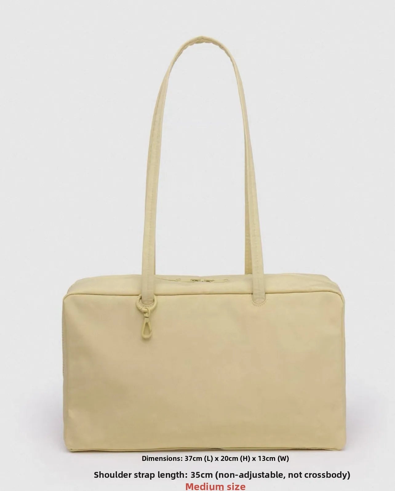 BAGGU Large Square Shoulder Bag Horizontal Casual Canvas Top-Handle Handbag Simple Leisure Bowler Bag for Everyday Use