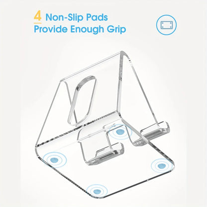 1pc Acrylic Transparent Phone Holder,All Smartphones 4-8 Inches, Desk, Office Supplies Accessories.