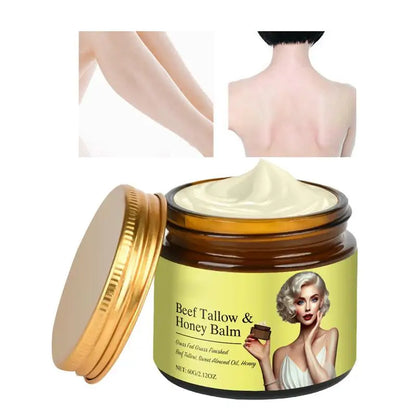 Beef Tallow Honey Balm Skin Softening Lotion Repair Barrier Care Whipped Beef Tallow & Honey Balm Lifting Firming Tighten cream