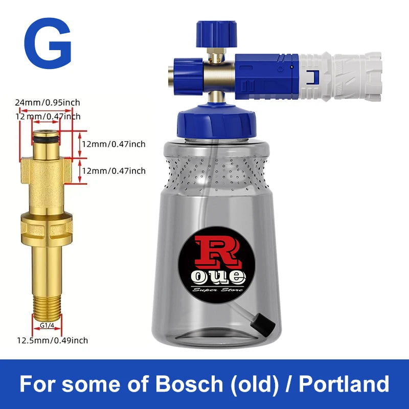 ROUE Snow Foam Lance Foamer Cannon Gun Soap Foam Generator High Pressure Car Washer Accessories For Karcher Nilfisk Parkside WAP