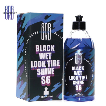 Black Wet Look Tire Shine Dressing -Automotive Clear Coat Tire Dressing Spray for Glossy Wet Tire Look,Vinyl & Plastic,Oil-Based